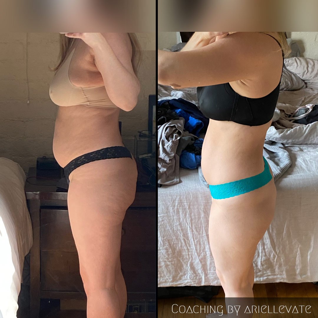 Before and after weight loss success, custom meal prep and fitness coaching Los Angeles